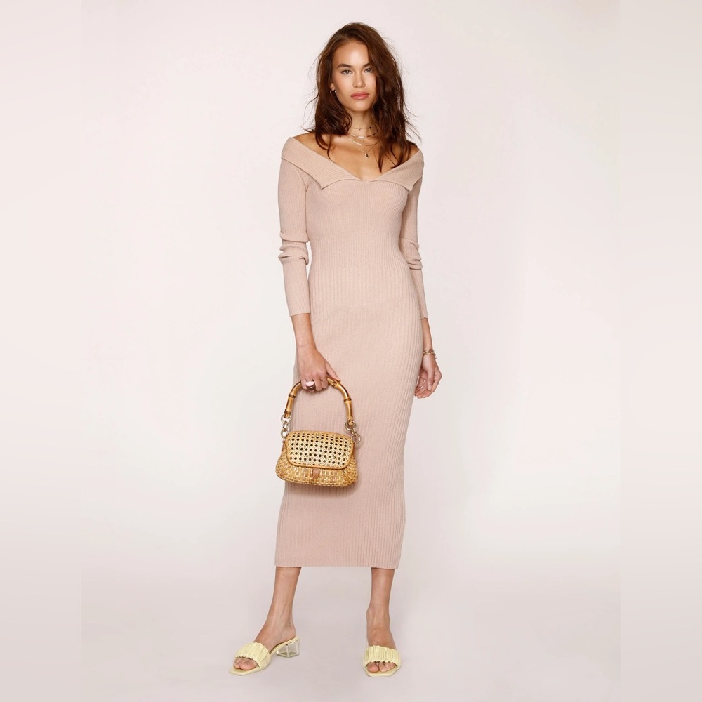 Heartloom - Jelena Ribbed Midi Sweater Dress